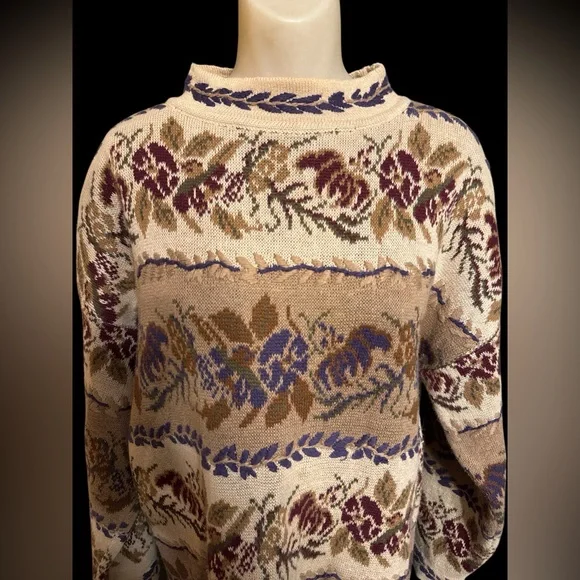 Vintage Bohemian Express Tricot Oversized Long Sleeve Knitted Sweater Dress OS - Picture 3 of 6